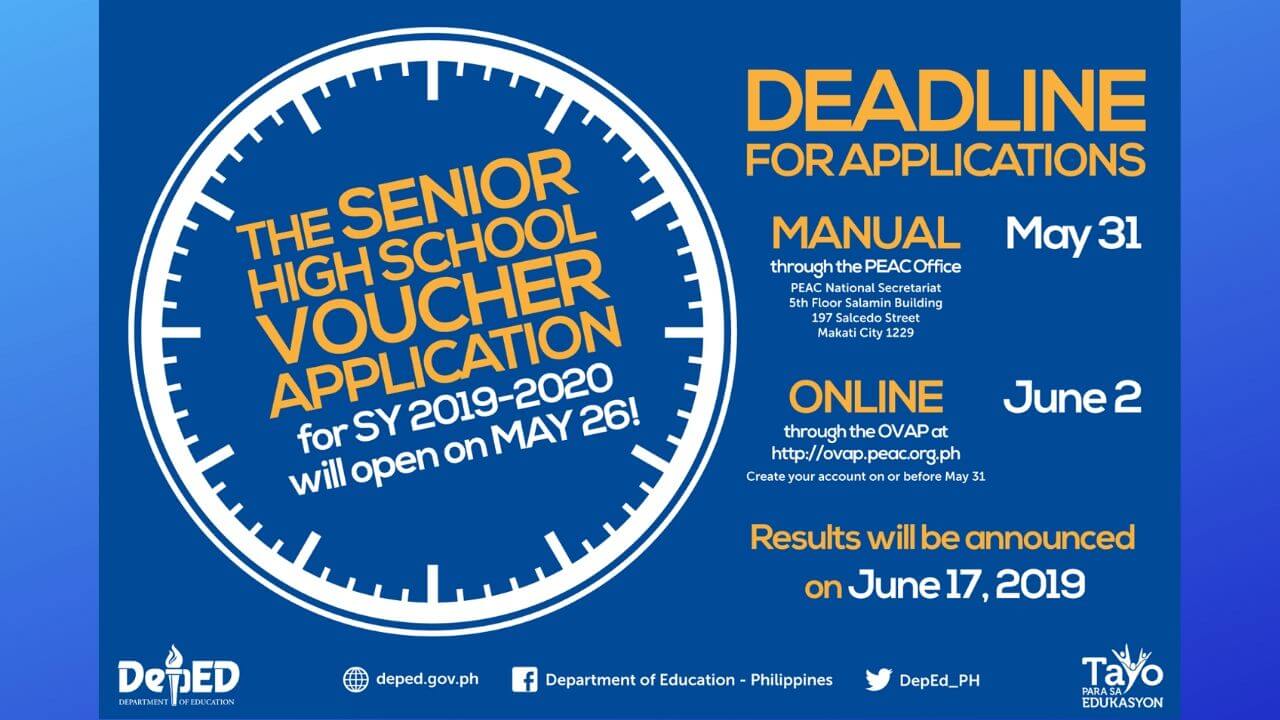 Online Application for Senior High School Vouchers Open from May 26 to