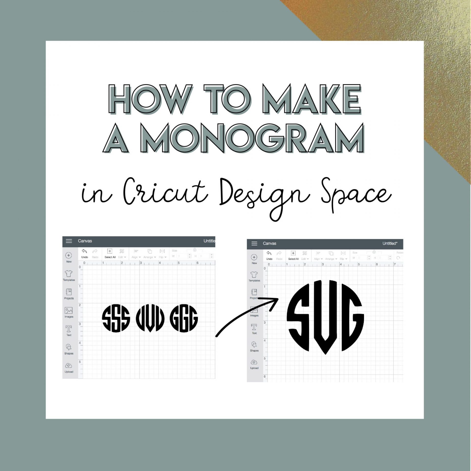 How to Create a Monogram in Cricut Design Space SVG & Me