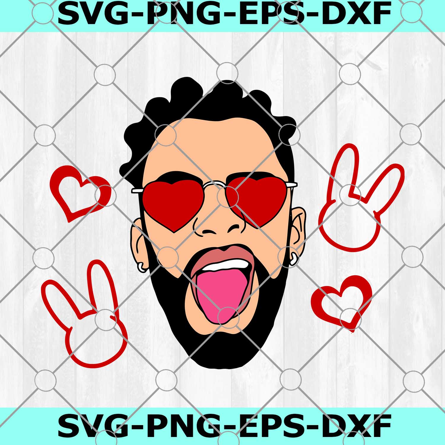 Bad Bunny Valentines Svg, Bad Bunny Svg, Png, Cricut Cut Files