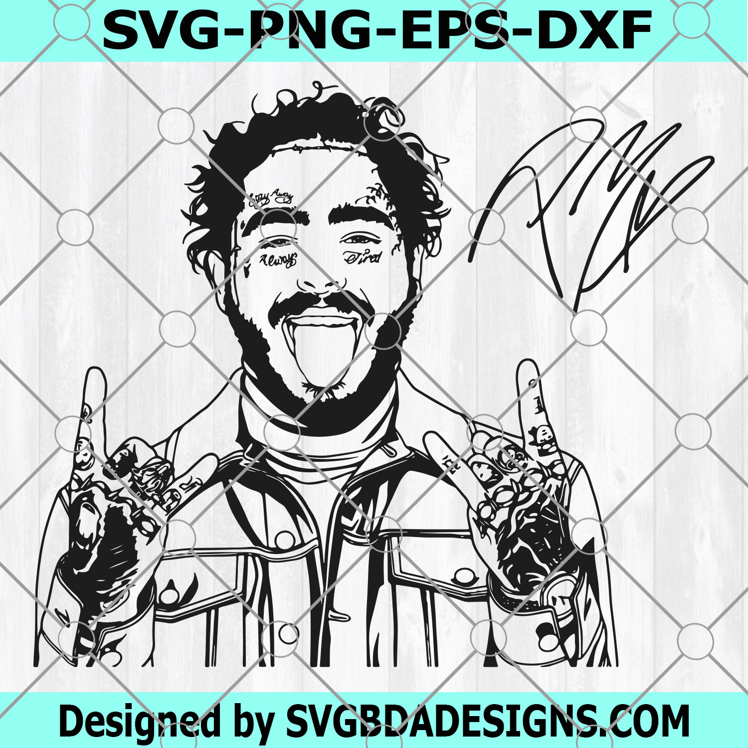 Post Malone Signature SVG , PNG, Custom file format,Printable, File for Cricut, Silhouette