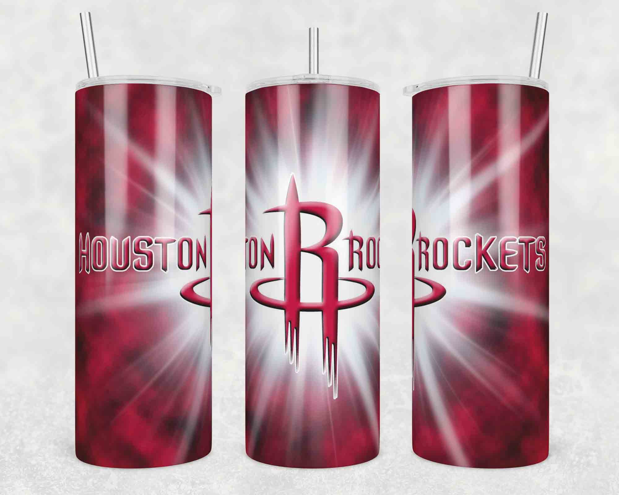 Houston Rockets Basketball Tumbler Wrap, 20oz Tumbler Design Straight