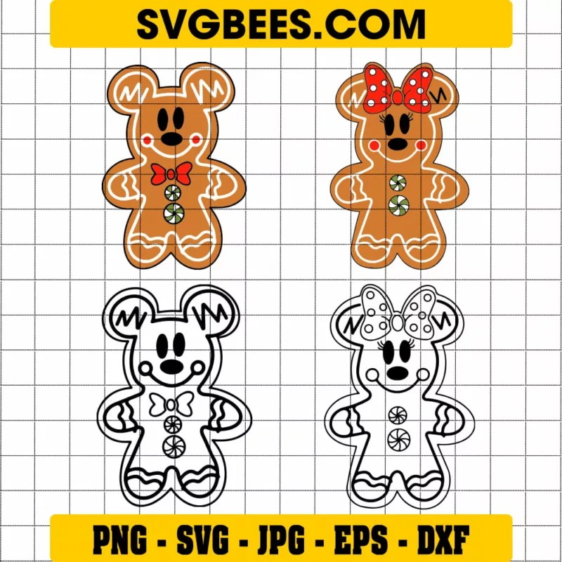 Disney Mickey Mouse Gingerbread SVG and PNG SVGbees