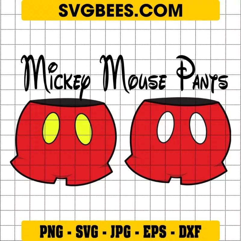 Disney Character Mickey Mouse Pants SVG and PNG SVGbees