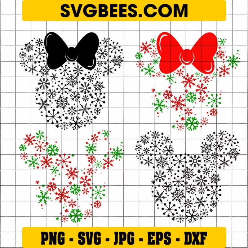 Disney Character Mickey Mouse Snowflake SVG and PNG - SVGbees
