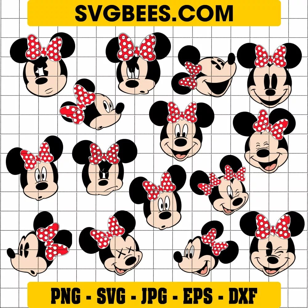 Minnie Mouse Face SVG SVGBees
