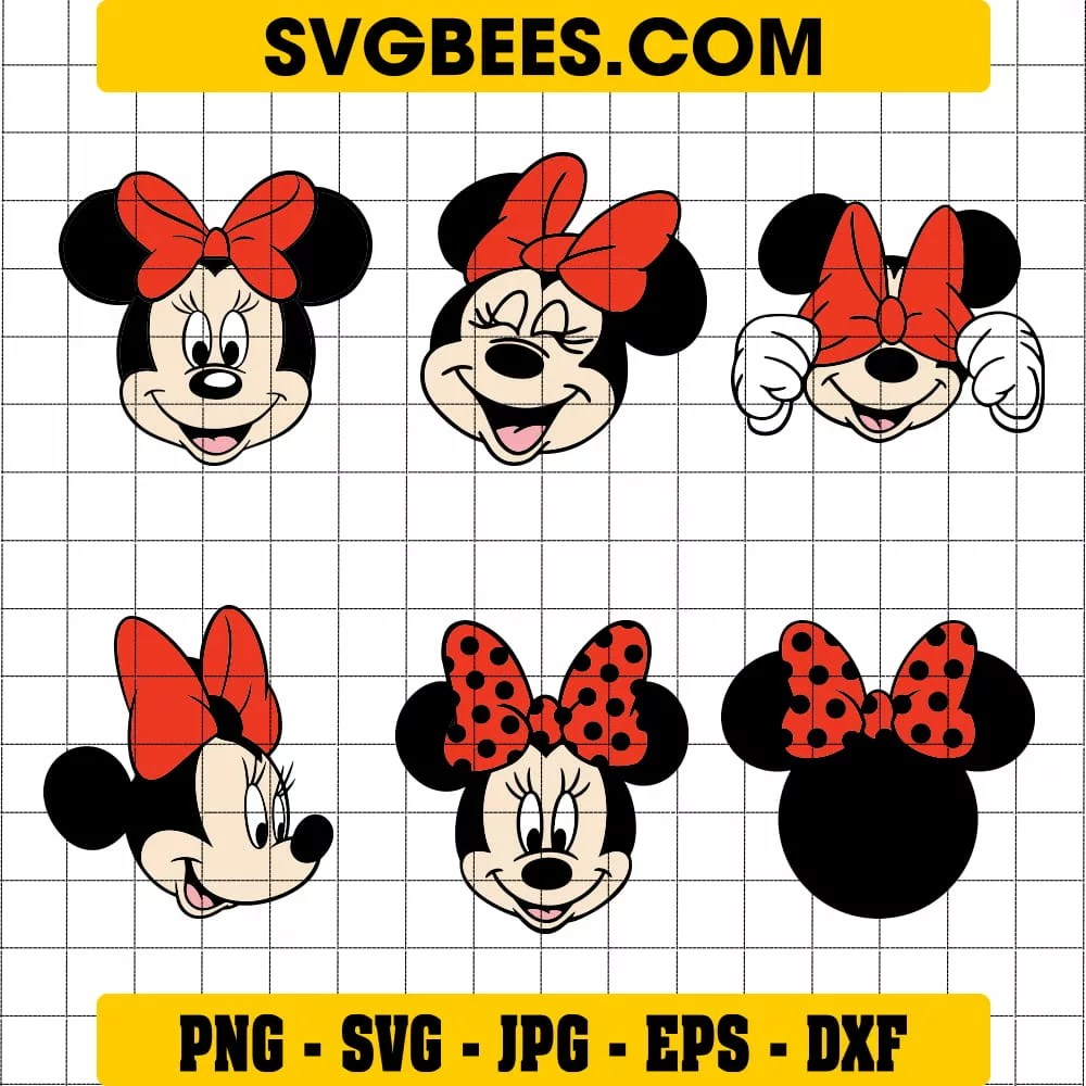 Black minnie mouse head SVG SVGbees