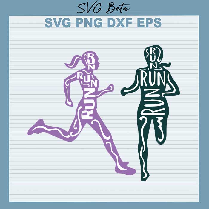 Girl Running Svg Cut Files Cricut Silhouette Studio Craft Product
