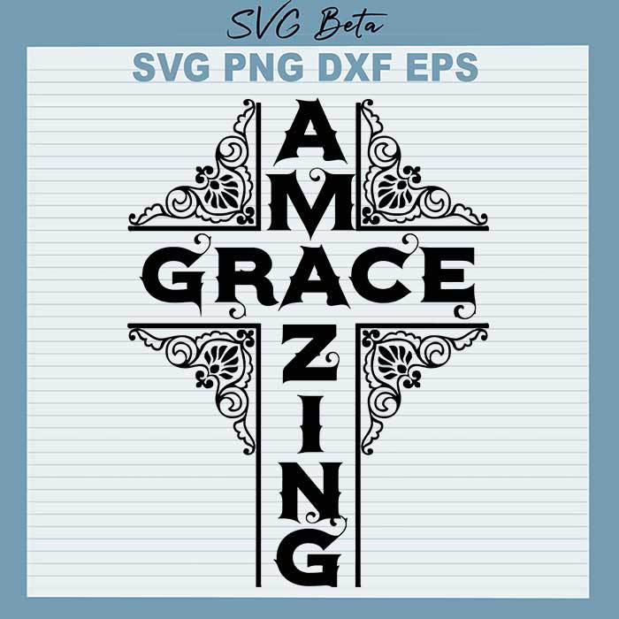 Amazing Grace Cross SVG file for craft and handmade cricut products