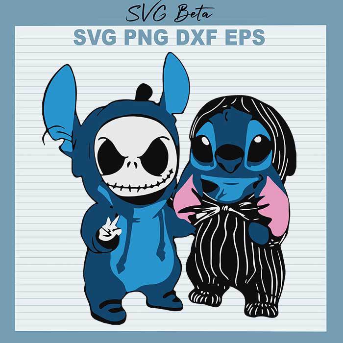 Stitch And Jack Skellington Friends SVG, Disney Stitch Friends SVG