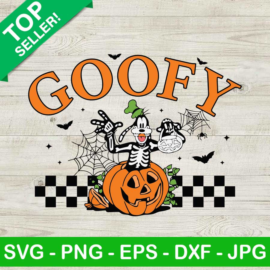 Skeleton Goofy With Pumkin Halloween SVG, Goofy Trick Or Treat SVG