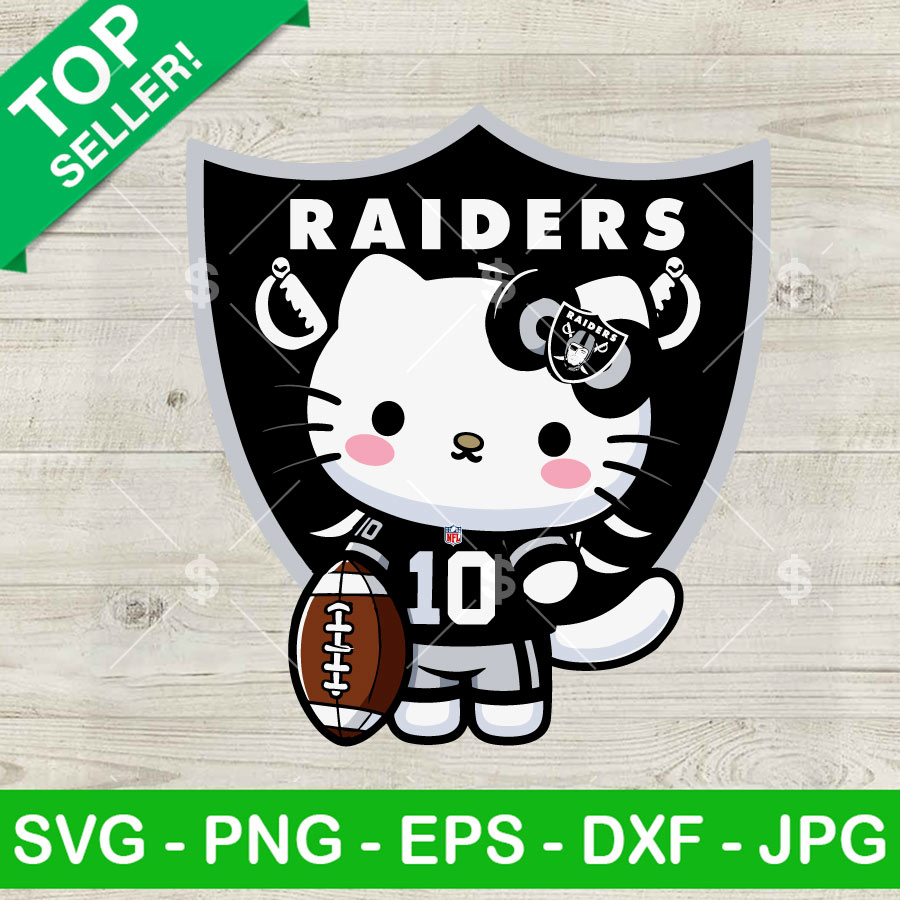 Hello Kitty Las Vegas Raiders Football SVG, Kitty Sanrio Raiders Logo