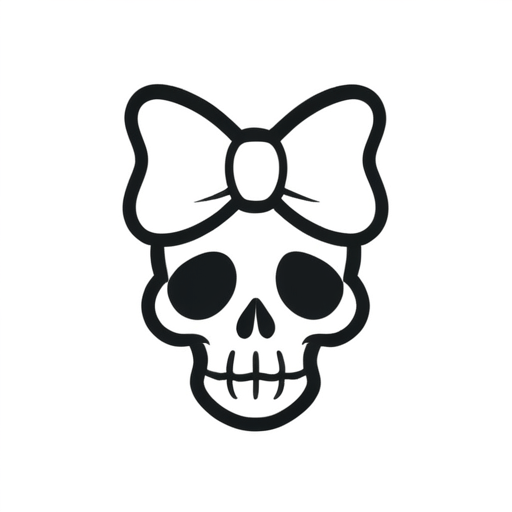 Cute Skull with Bow SVG Cute Skull with Bow SVG