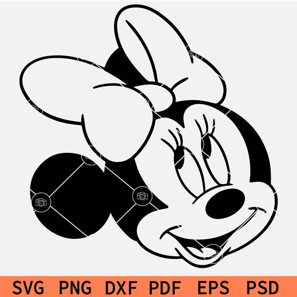 Happy Minnie Eyes Looking Up SVG, Funny Minnie Mouse SVG, Minnie Head
