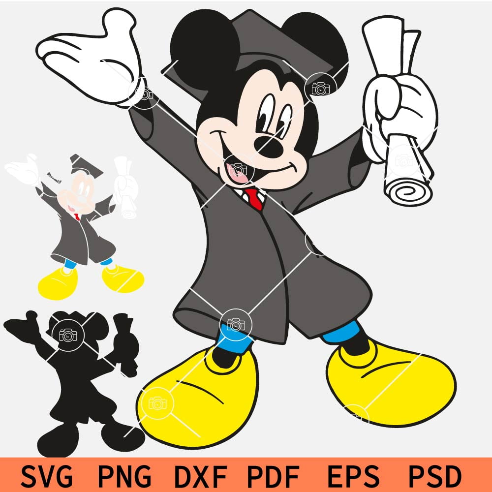 Mickey Mouse Graduation SVG, Graduate Mickey svg, Disney graduation layered svg SVG Docker