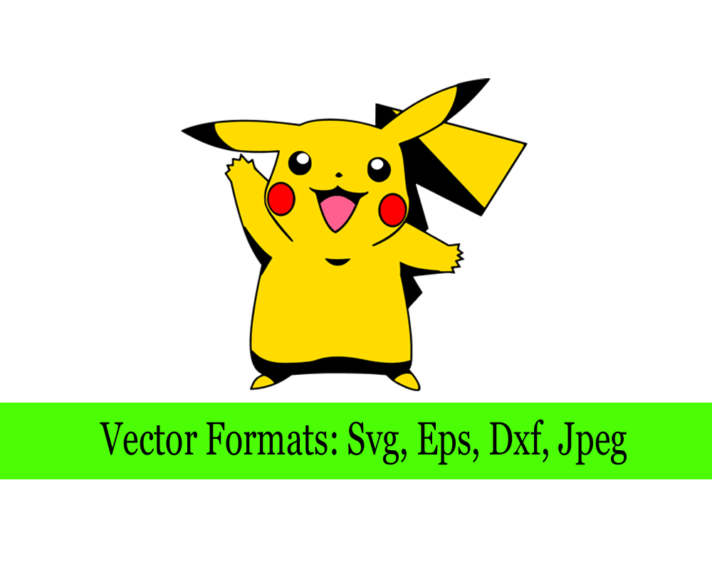 Pikachu SVG File Vector Design in, Svg, Eps, Dxf, and Jpeg Format for