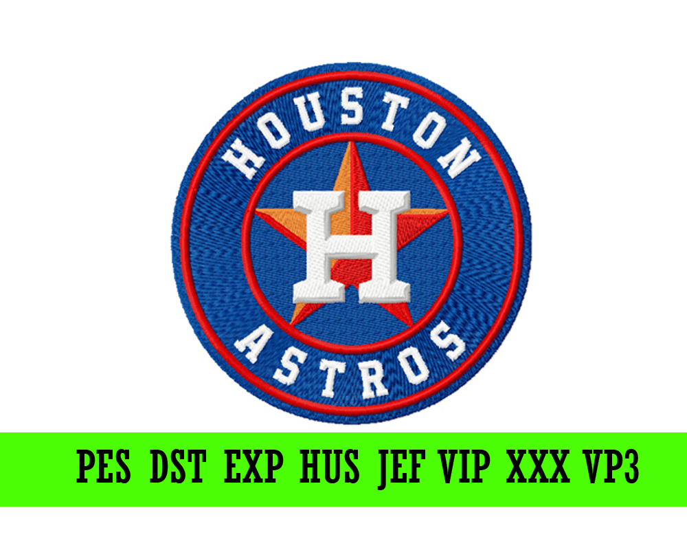 Houston Astros logo machine embroidery design INSTANT download