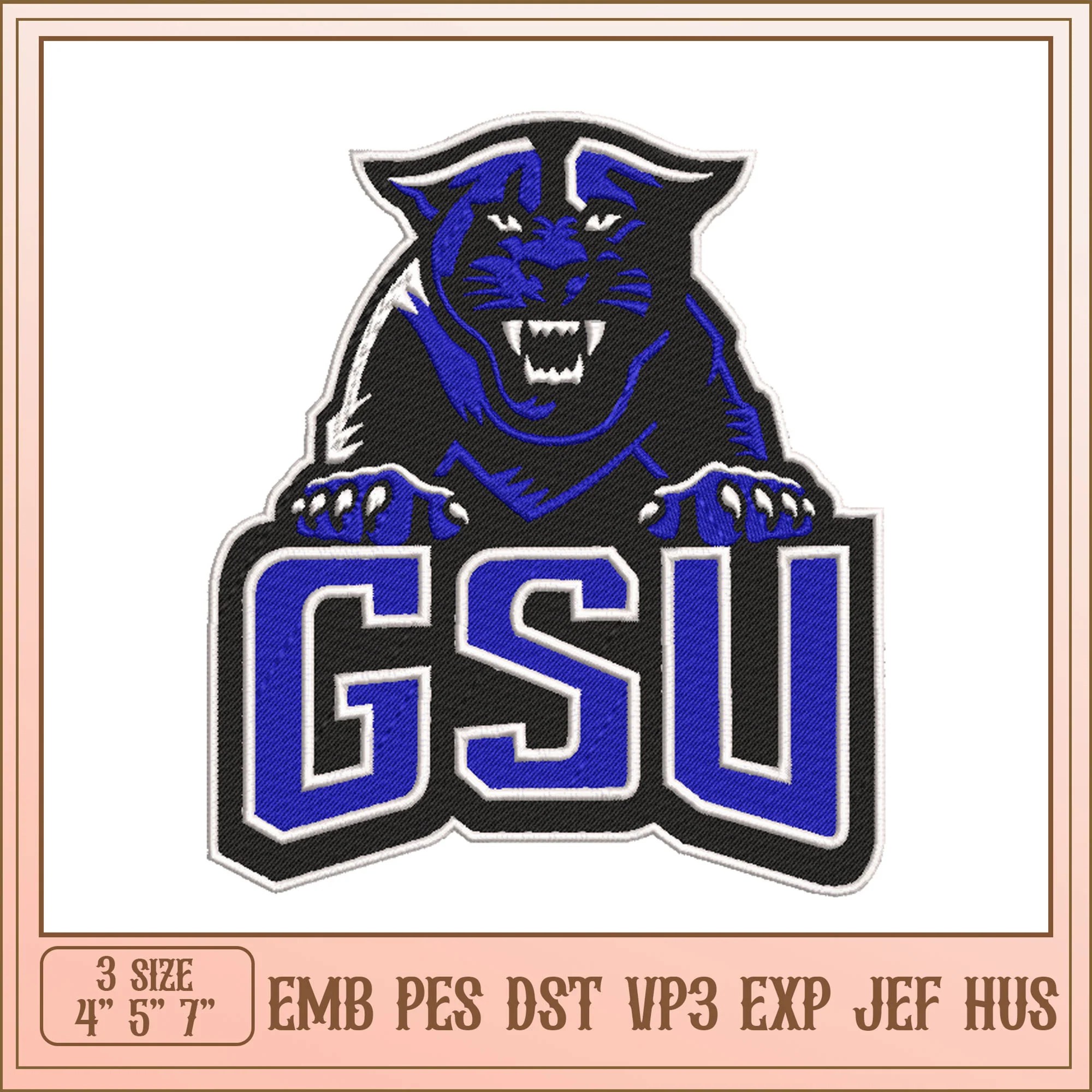 GSU Panther Embroidery Design svg files for cricut