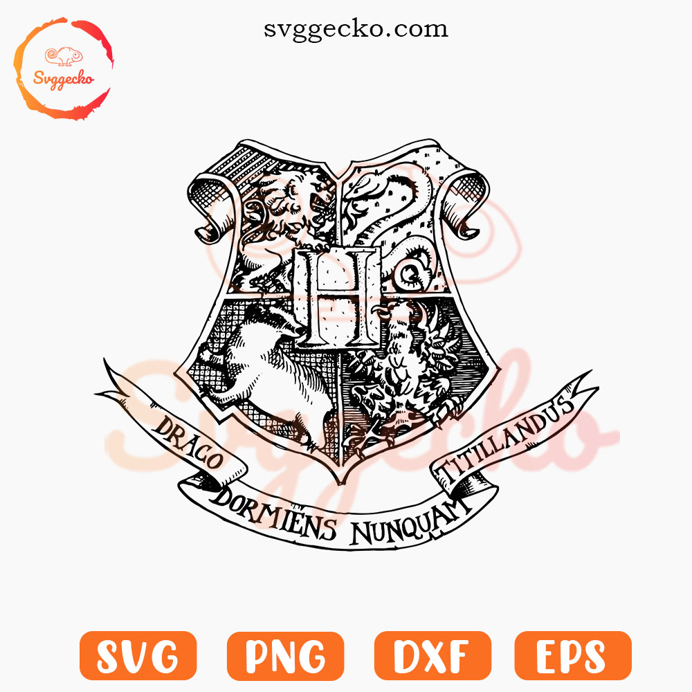 Hogwarts Logo SVG, Wizarding School SVG, Harry Potter SVG PNG Files Gecko
