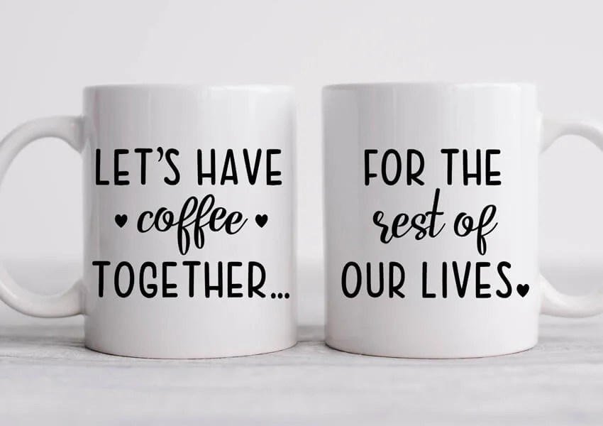 Couples Coffee Mugs SVG Cricut Valentine Ideas