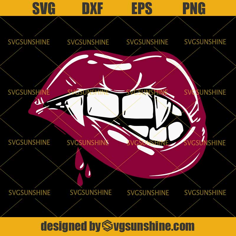 Download Lips Halloween Svg Dripping Blood Mouth Vampire Lip Teeth Horror Svg Svgsunshine