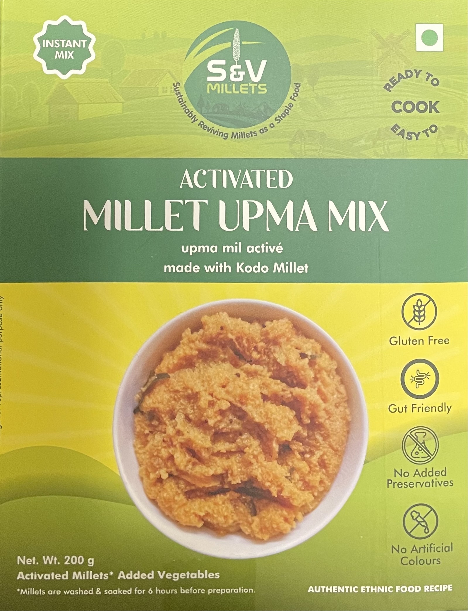 Ready to Cook Activated Millet Upma Mix S & V MILLETS