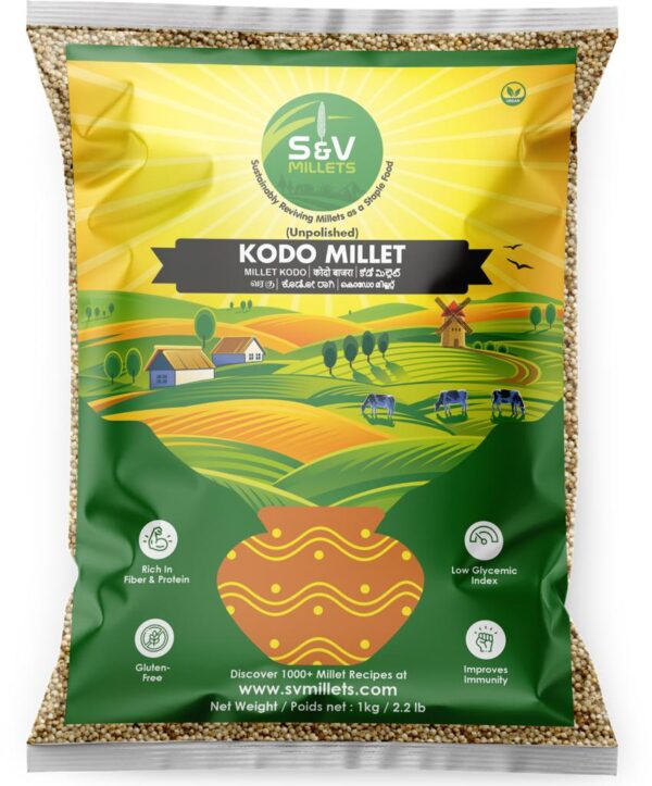 UNPOLISHED KODO MILLET (2.2 lb) S & V MILLETS