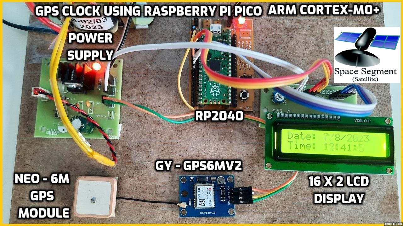 GPS Clock Using Raspberry Pi Pico (RP2040) Arm CortexM0+ & LCD Display