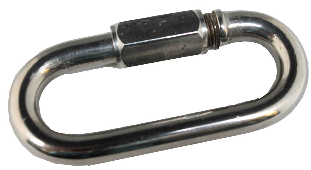 Karabinhage m. 12mm gevind Rustfri