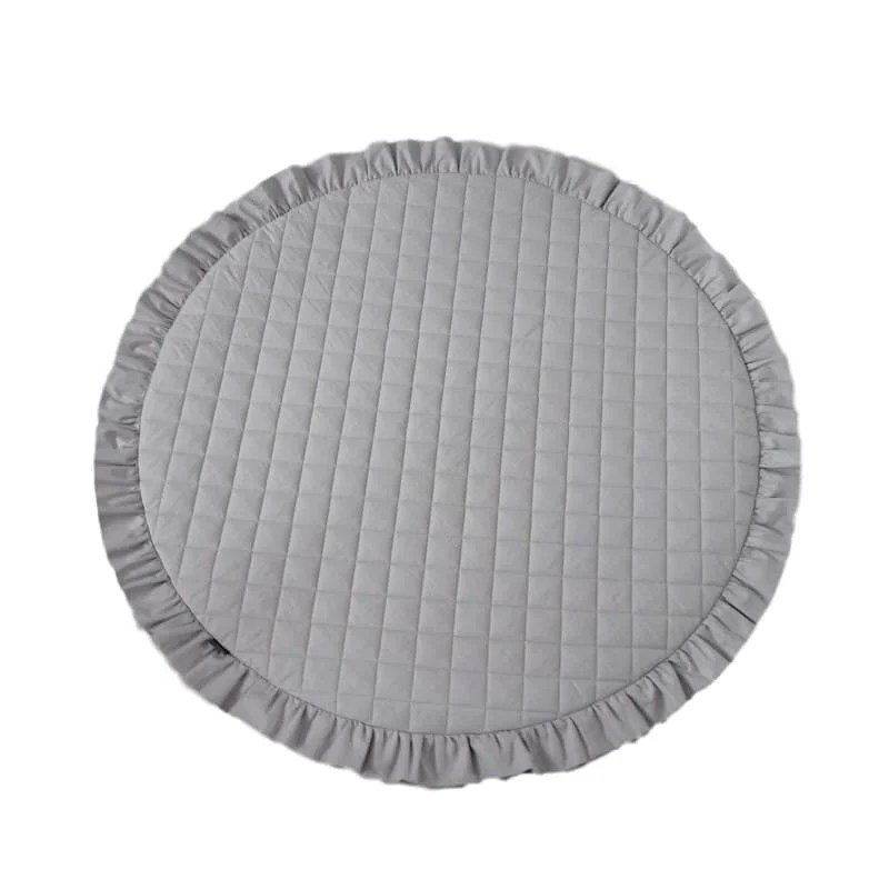 Dolly Quiltet legetæppe med flæsekant, Light Grey Legetæpper Mini