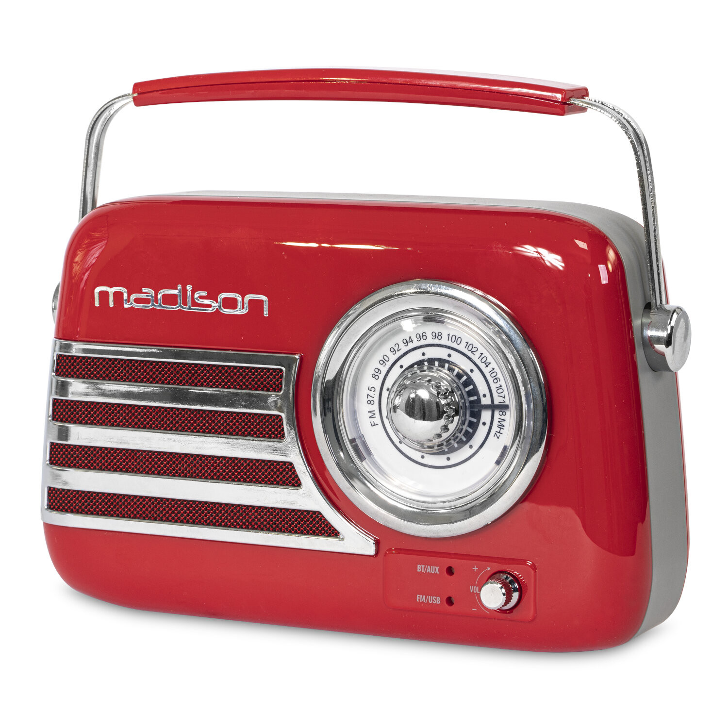 Madison retro radio w. Bluetooth and FM (Red) Buy online now