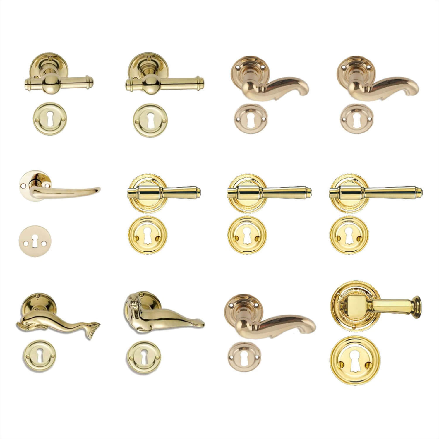 Brass door handles Outdoor and indoor with free shipping!