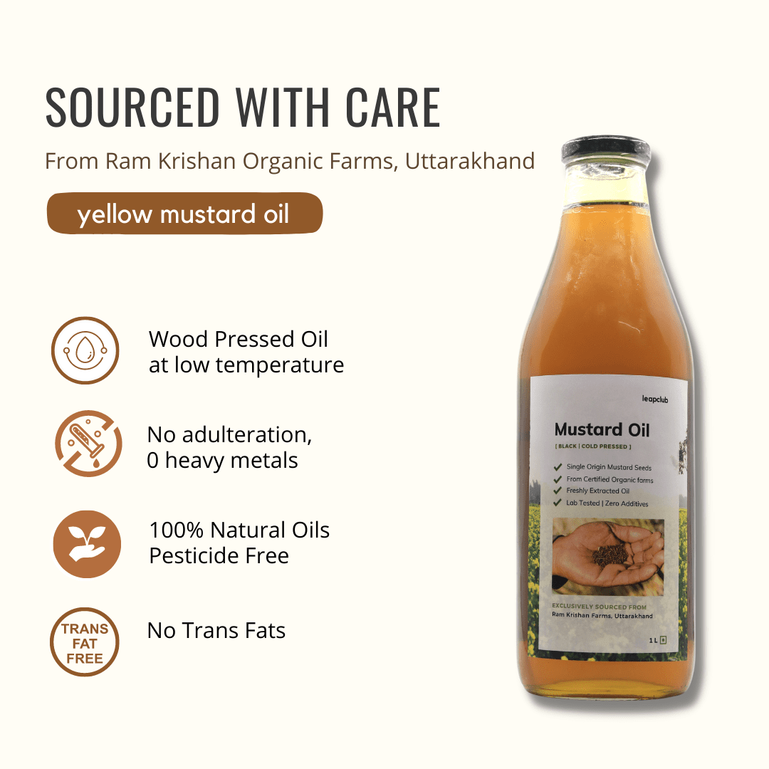 WoodPressed Yellow Mustard Oil (1 L) Swadesi Way