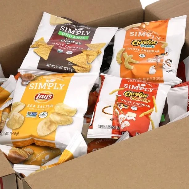 36 Pack of Simply Brand Variety Pack, Doritos, Cheetos, and Lay's Only