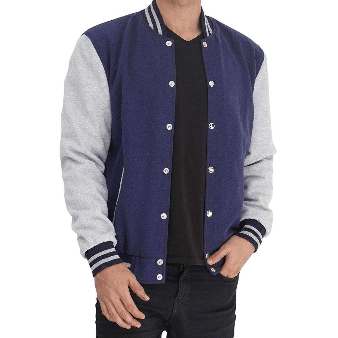 Varsity Baseball Jacket Navy Blue Swagze