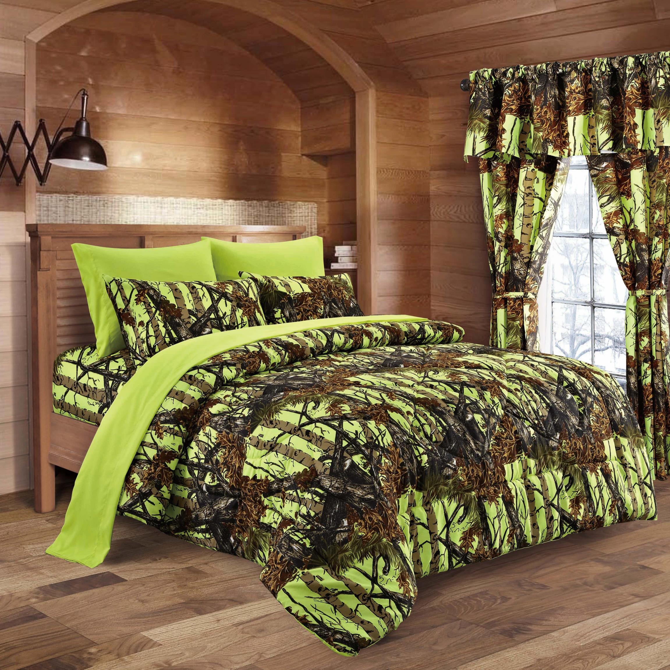 Lime Camo Bed In A Bag Set Swamp24