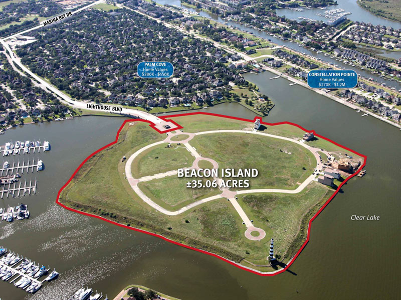 35 Acres of Created Clear Lake Island Up For Grabs Again, More Highrise