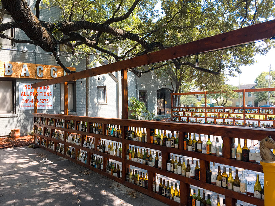 Bacco’s Montrose Patio Gets Plastered with Hundreds of Wine Bottles To
