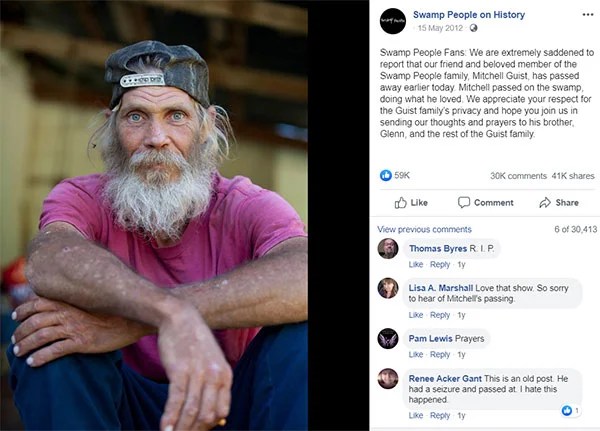 Mitchell Guist Death Remembering Mitchell Guist from Swamp People