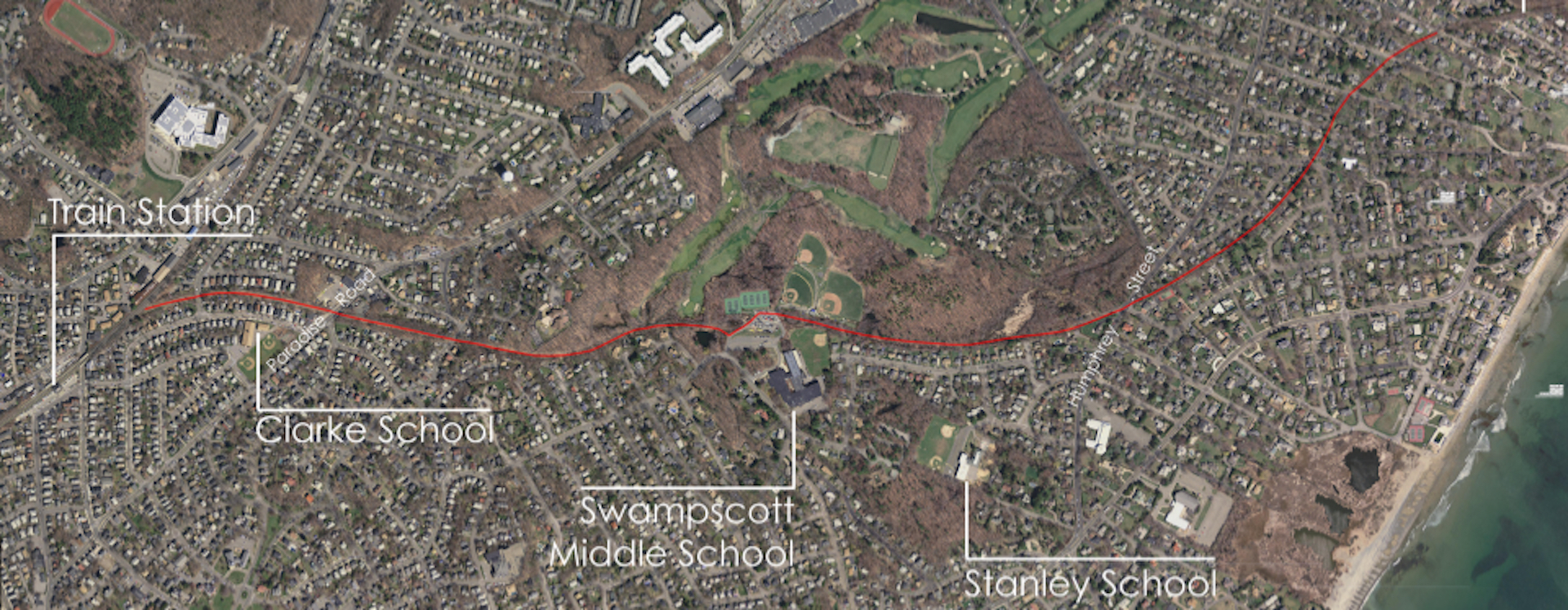 overview map Swampscott Rail Trail