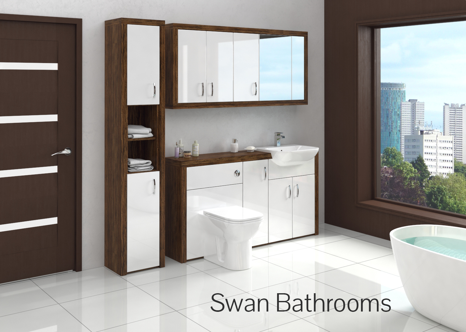 2000mm Base, Wall & Larder Units Swan Bathrooms