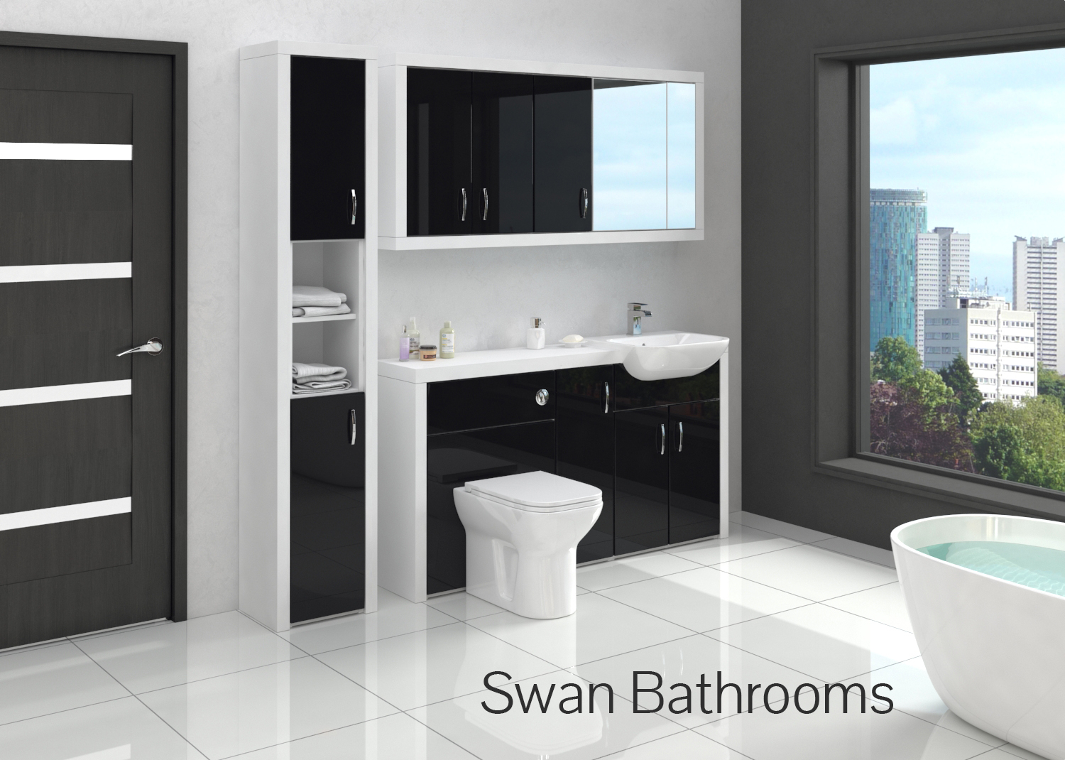 2000mm Base, Wall & Larder Units Swan Bathrooms