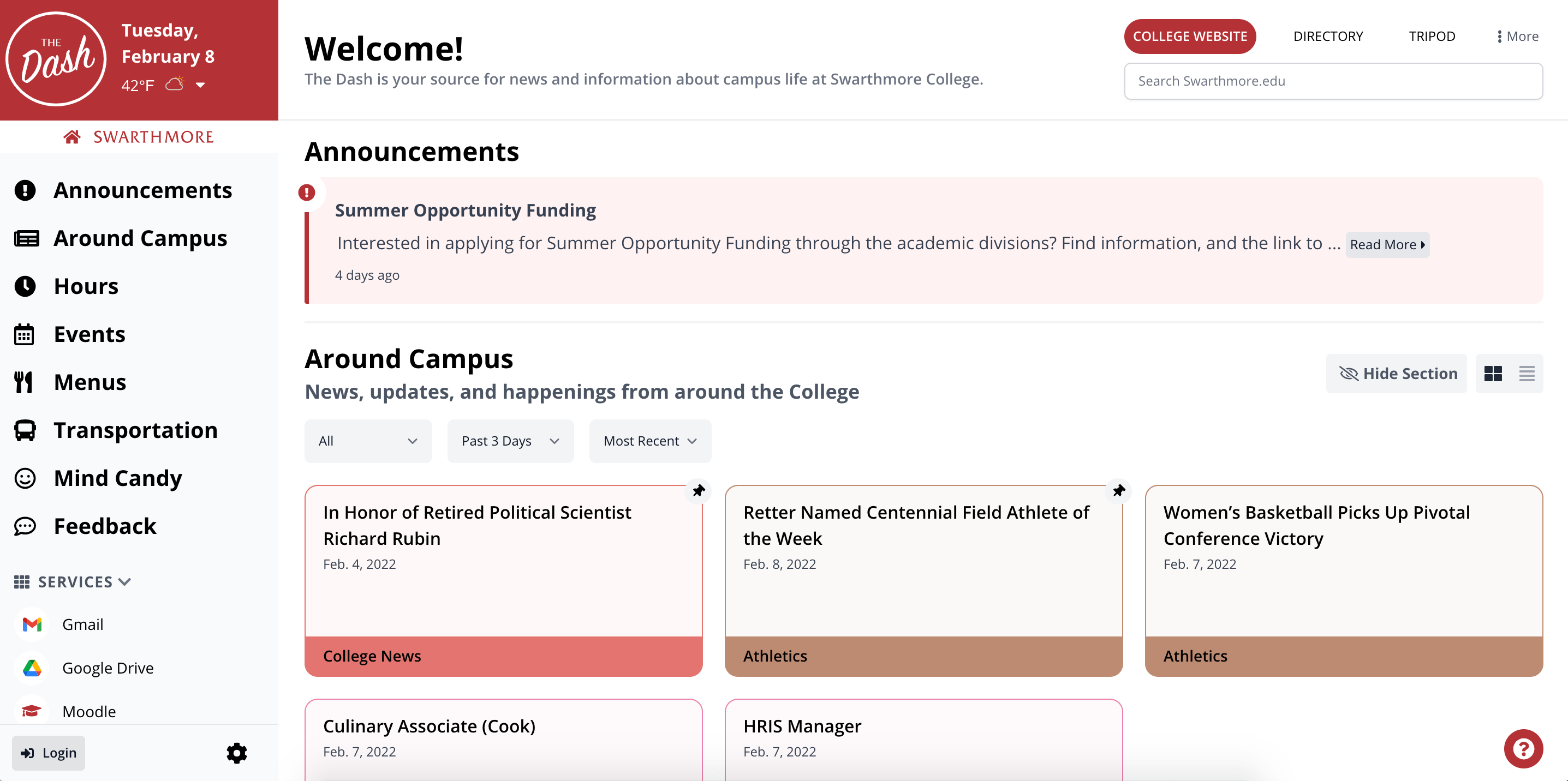 Swarthmore Spring 2022 Calendar Changes To The Start Of The Spring Semester :: President's Office :: Swarthmore College