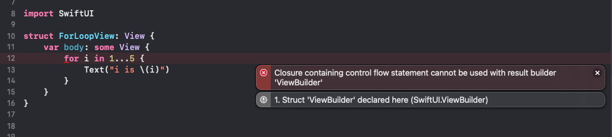 For loop in SwiftUI ForEach Software Development Notes
