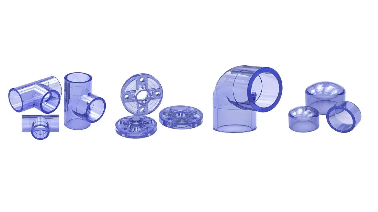 Clear PVC Pipe Fittings for Pools & Industrial Use