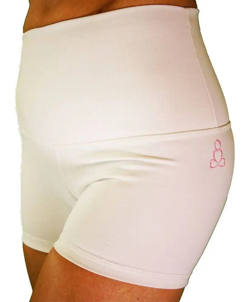 White yoga shorts for women by SweatnStretch