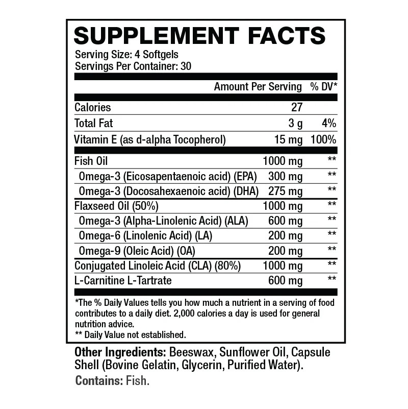 OMEGA LEAN Muscle Toning Softgel Sweat Ethic