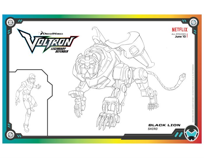 Voltron Black Lion Coloring Page Mama Likes This