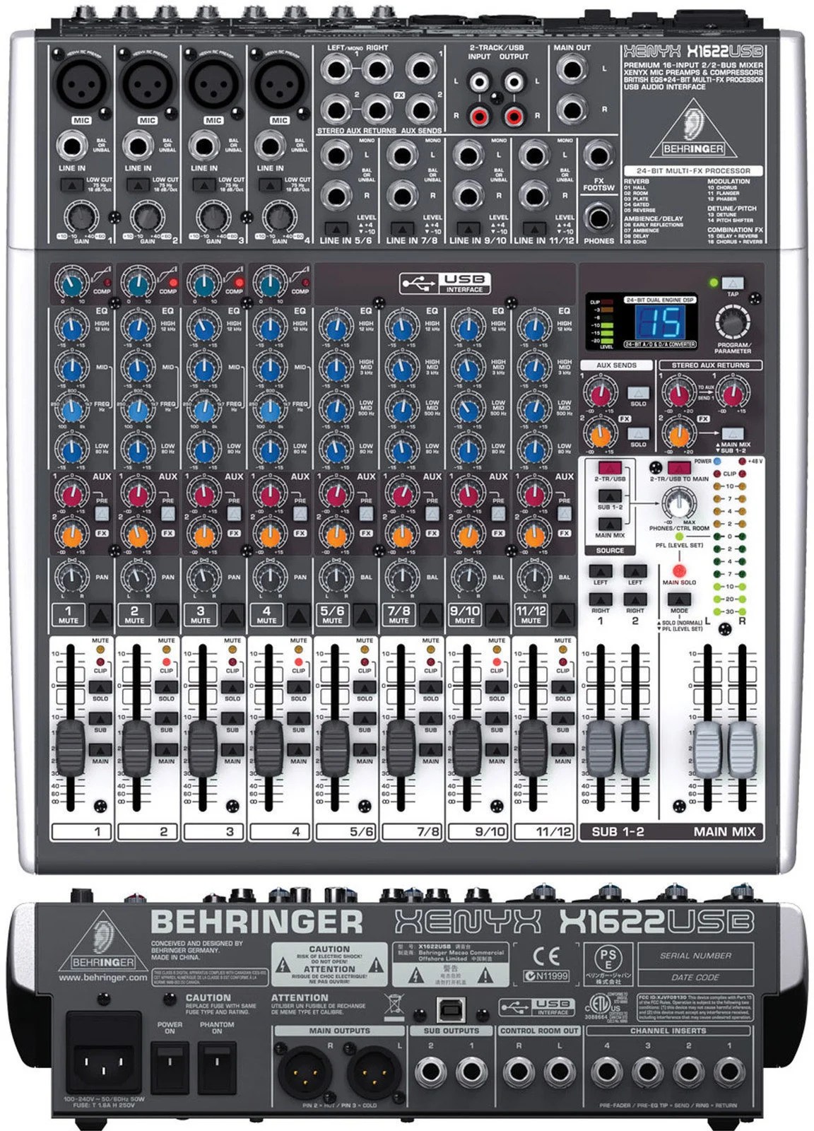 Behringer Xenyx X1622USB Mixer With USB And Effects, 57 OFF