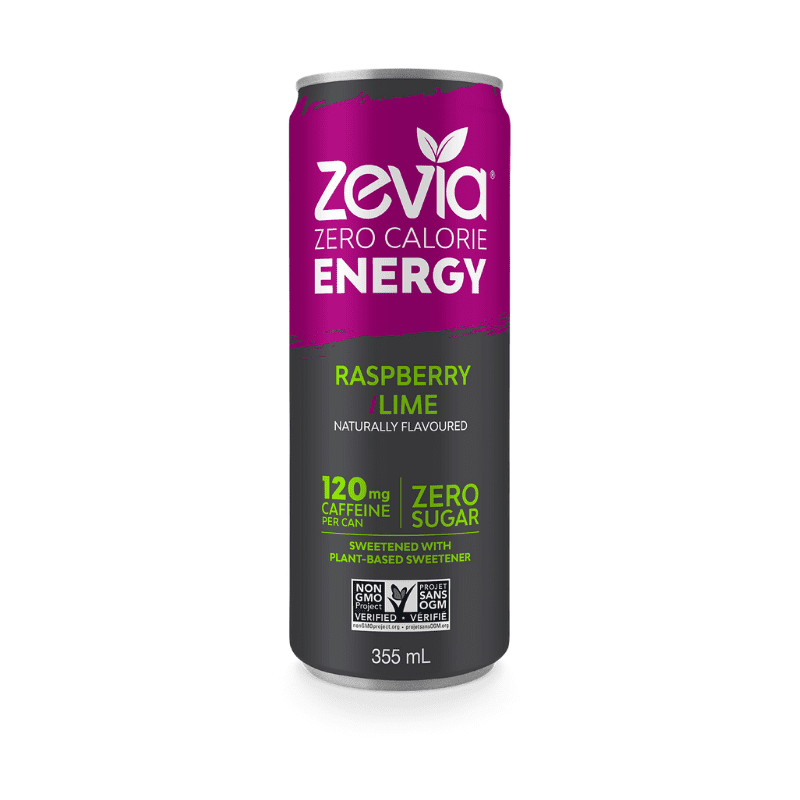 Zevia Zero Calorie Energy Drink Raspberry & Lime NO WINTER SHIPPING