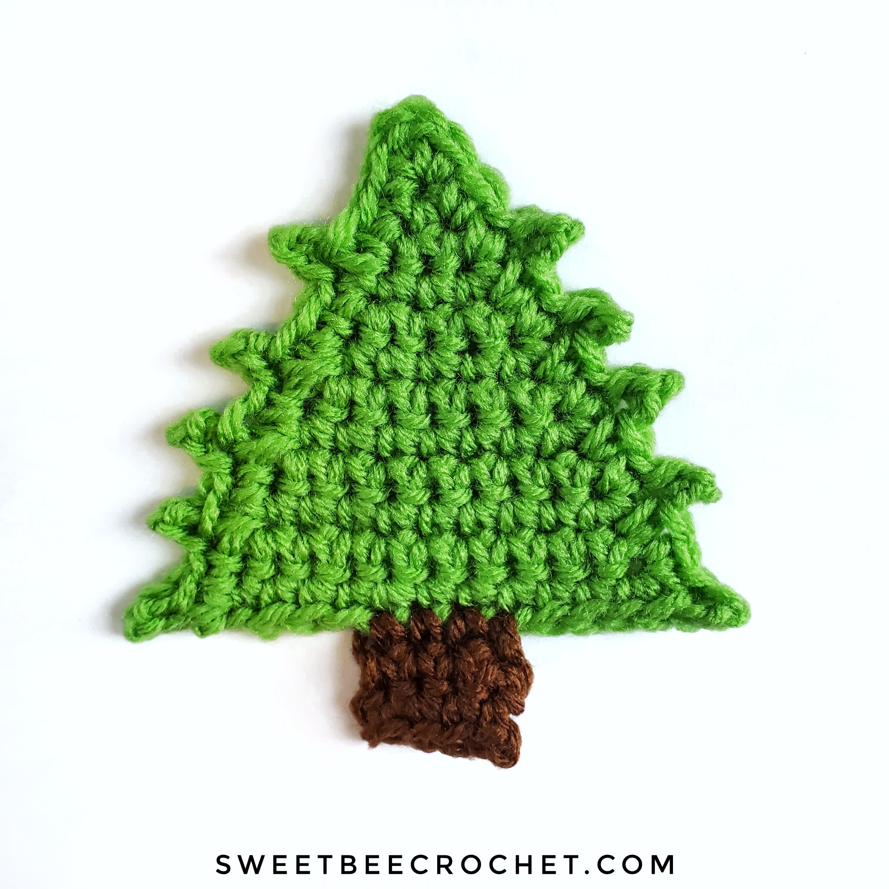 Crochet Christmas Tree (Happy Festive Tree Applique) Free Pattern
